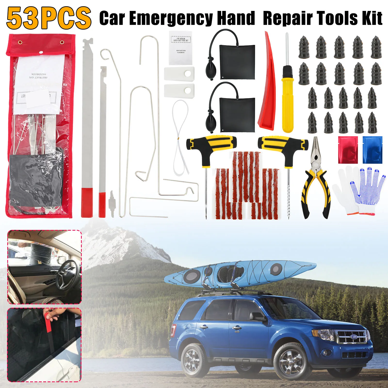 Car Door Emergency Opening Key Lost Lock Out Unlock Open Tools Kit Air