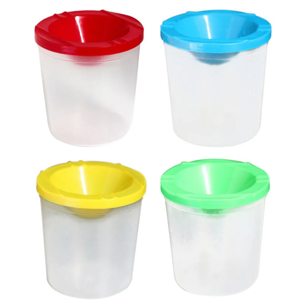 10Pcs 유출 방지 페인팅 컵 세트 아트 클래스 홈 공예 활동을 위한 세척 가능..