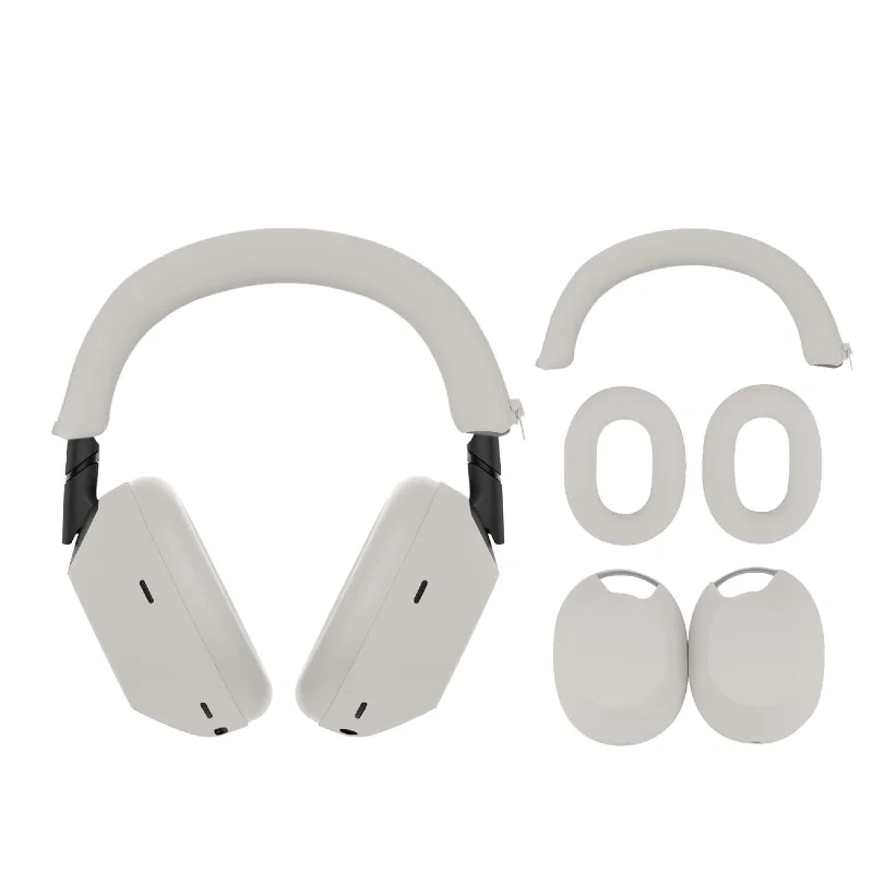 3-in-1 Silicone Sweat-Resistant Headphone Cover Set with Ear Pads and Headband Protector