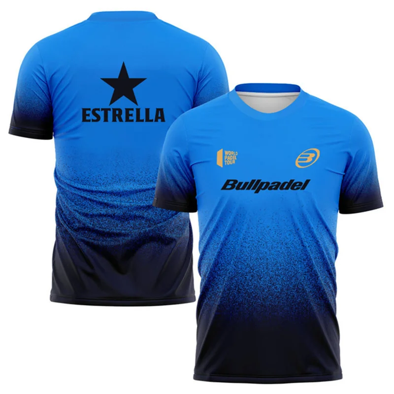 Fashion Gradient Harajuku Men's T Shirt Padel Tennis Sportswear Summer Outdoor Run Fitness Short Sleeve Fashion Oversized Tops 2