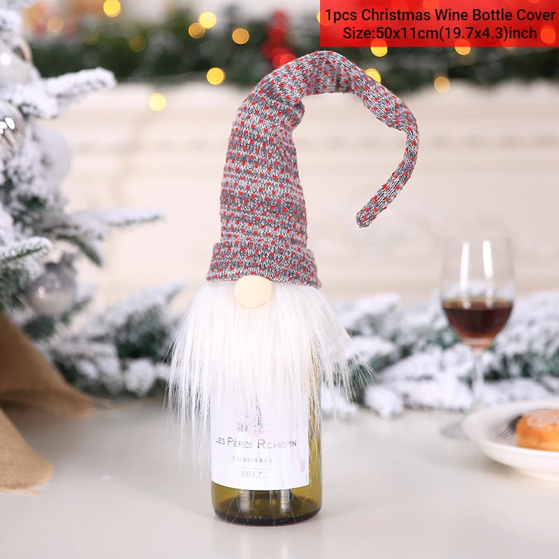 thumbnail image 1 of Funda antipolvo para botella de vino de Navidad, decoración navideña para el hogar, cena, regalo de Navidad, adorno para árbol de Navidad, Año Nuevo 2023, 1 of 5