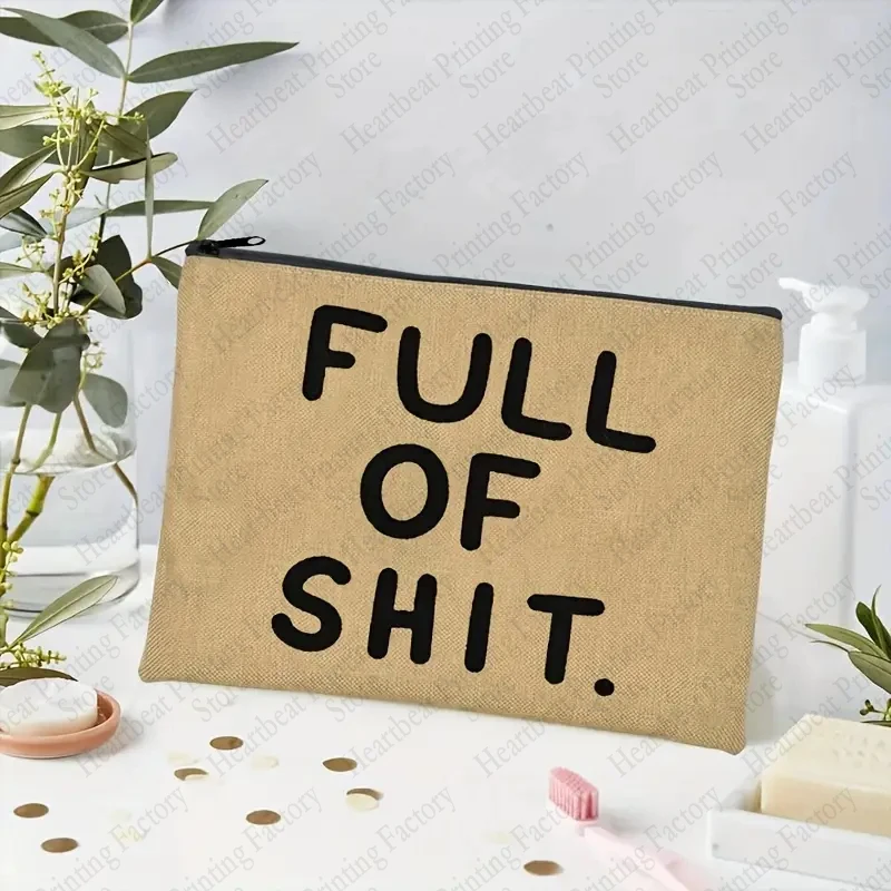 Çok yönlü Komik Mektup Baskı Fermuarlı Kese Fermuar Çok Yönlü Saklama Çantası Taşınabilir Makyaj Çantası Komik Sloganı Hediye En Iyi Arkadaşlar için