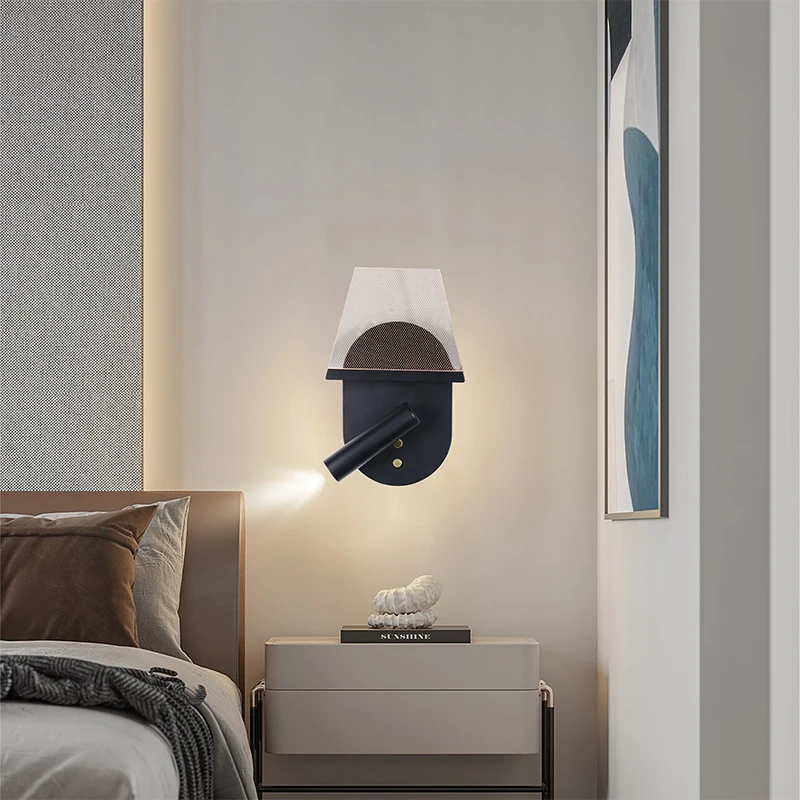 

Настенная лампа черного/золотого цвета с переключателем, подсветка для гостиницы, гостиной, лампа для чтения, прикроватная лампа