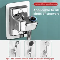 1pc Shower Head Holder Adjustable Wall Mounted Shower Holder Self-Adhesive Showerhead Handheld Bracket Bathroom  Accessories 4