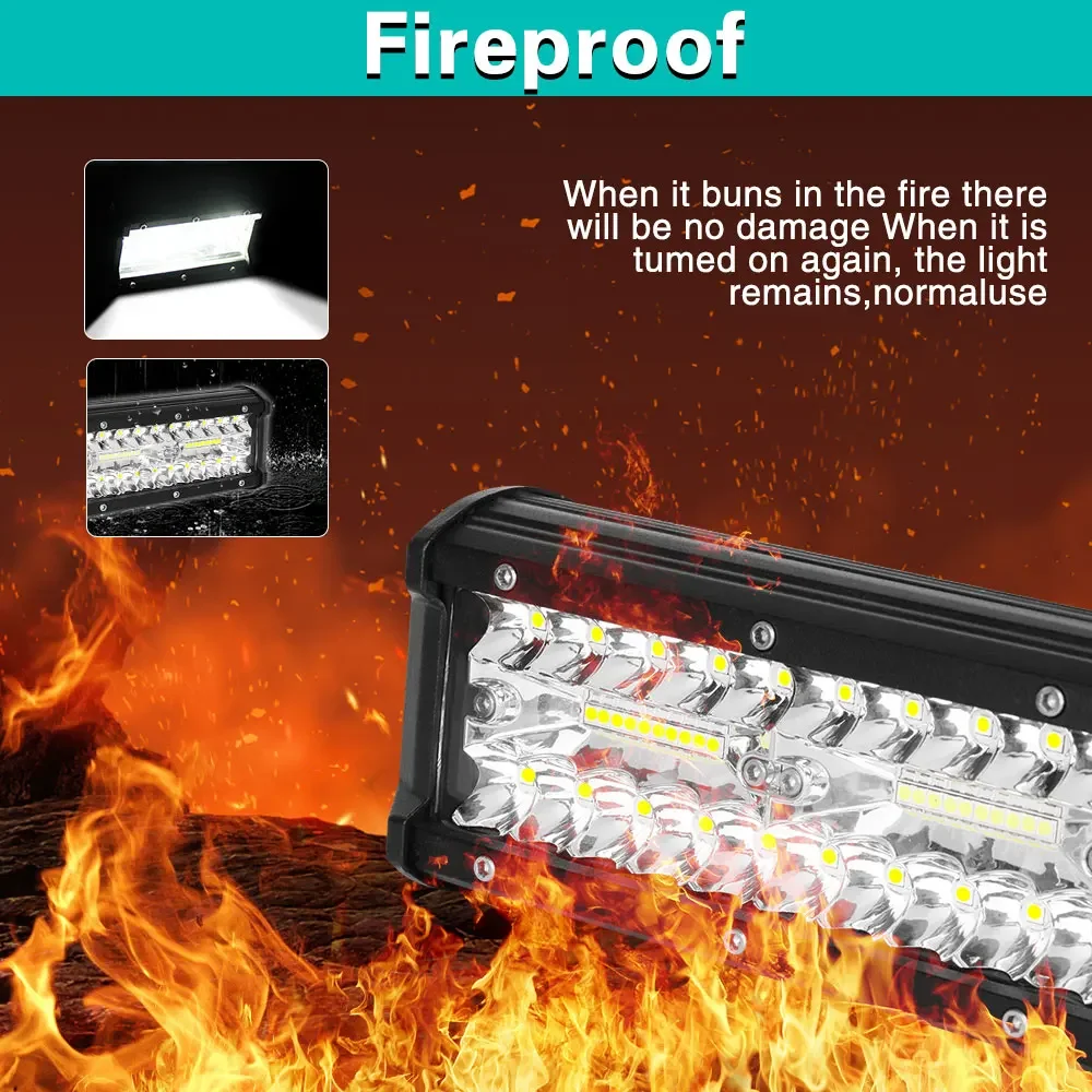 7inch 12v 24v Light Bar For Car Off Road Driving Fog Lamp 500W Flood Beams Combo Car Truck ATV SUV 4x4 Accessories
