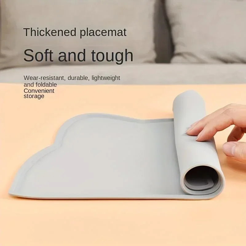 Durable Non-Slip Silicone Pet Feeding Mat - Waterproof & Washable Spill-Proof Surface