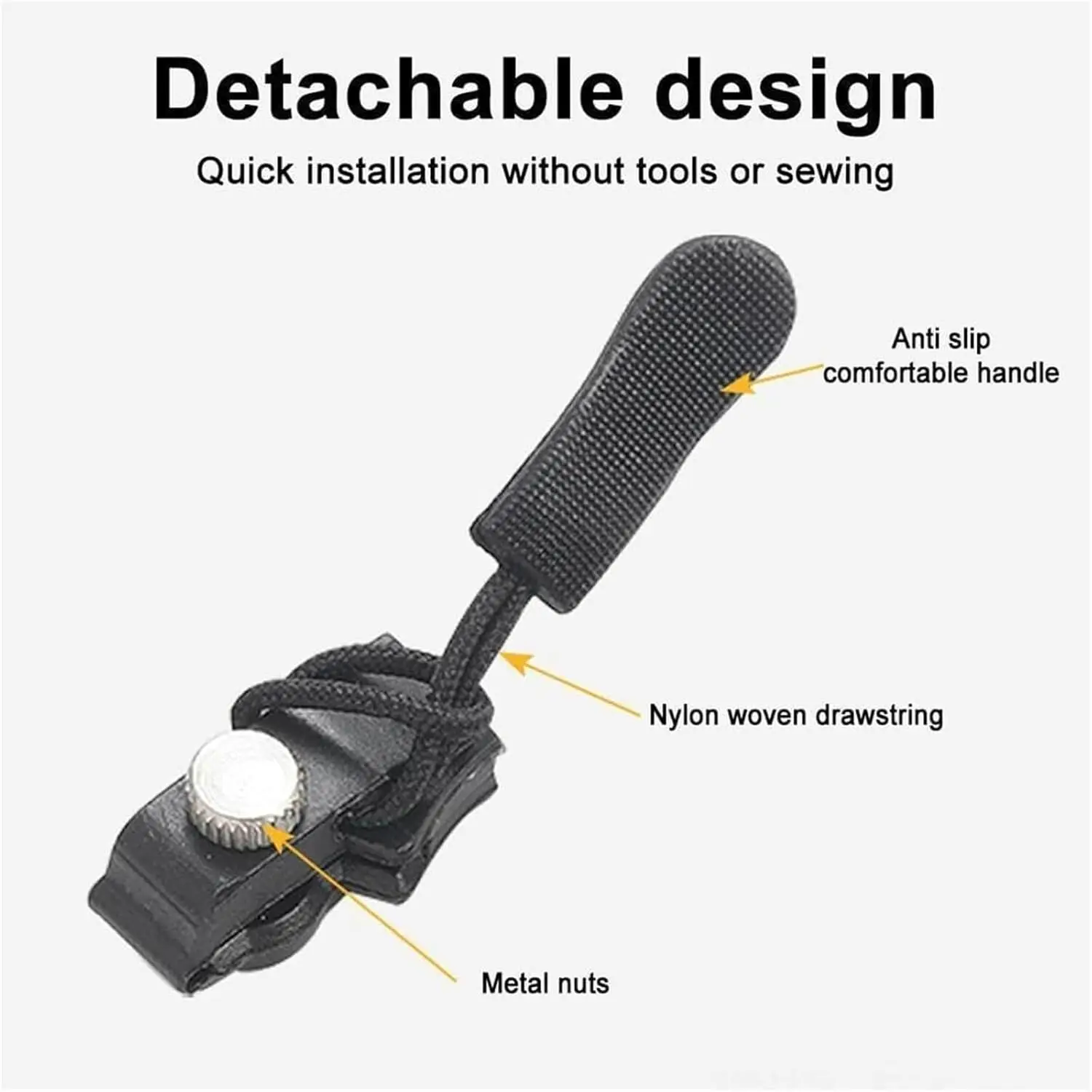 Zipper head repairer, replaceable zipper head, suitable for backpacks, suitcases, clothing jackets, 3 sizes available