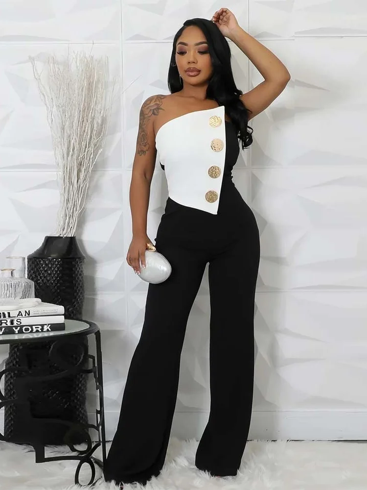 Wmstar Jumpsuits Rompers Women Wholesale European American Woman Clothing Spicy Girl Style Party Party Button Long Pants