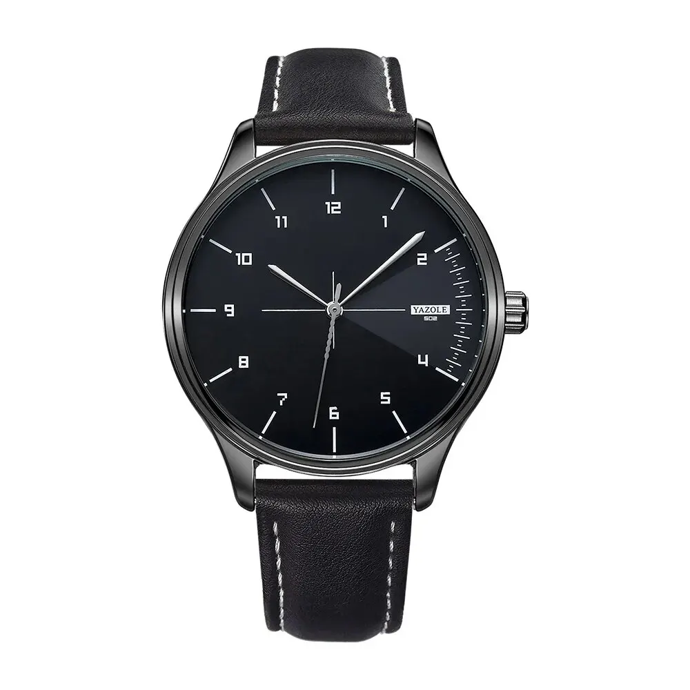 Top Brand Men's Ultra-Thin Minimalist Quartz Watch with Leather Strap - Casual and Waterproof Design