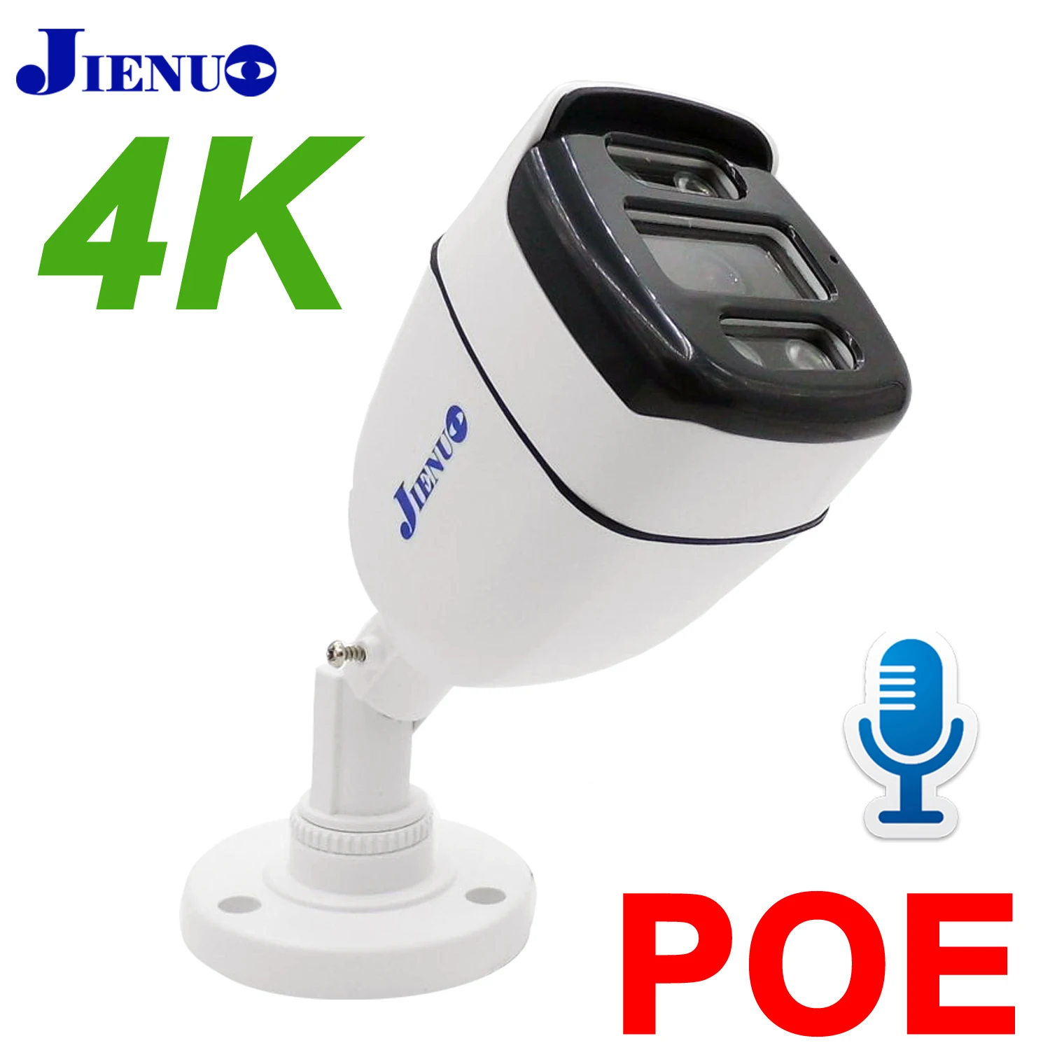 

JIENUO POE Camera 4K 5MP 4MP CCTV Security Surveillance Outdoor Waterproof NightVision Video H.265 8MP Onvif HD Bullet Home Cam