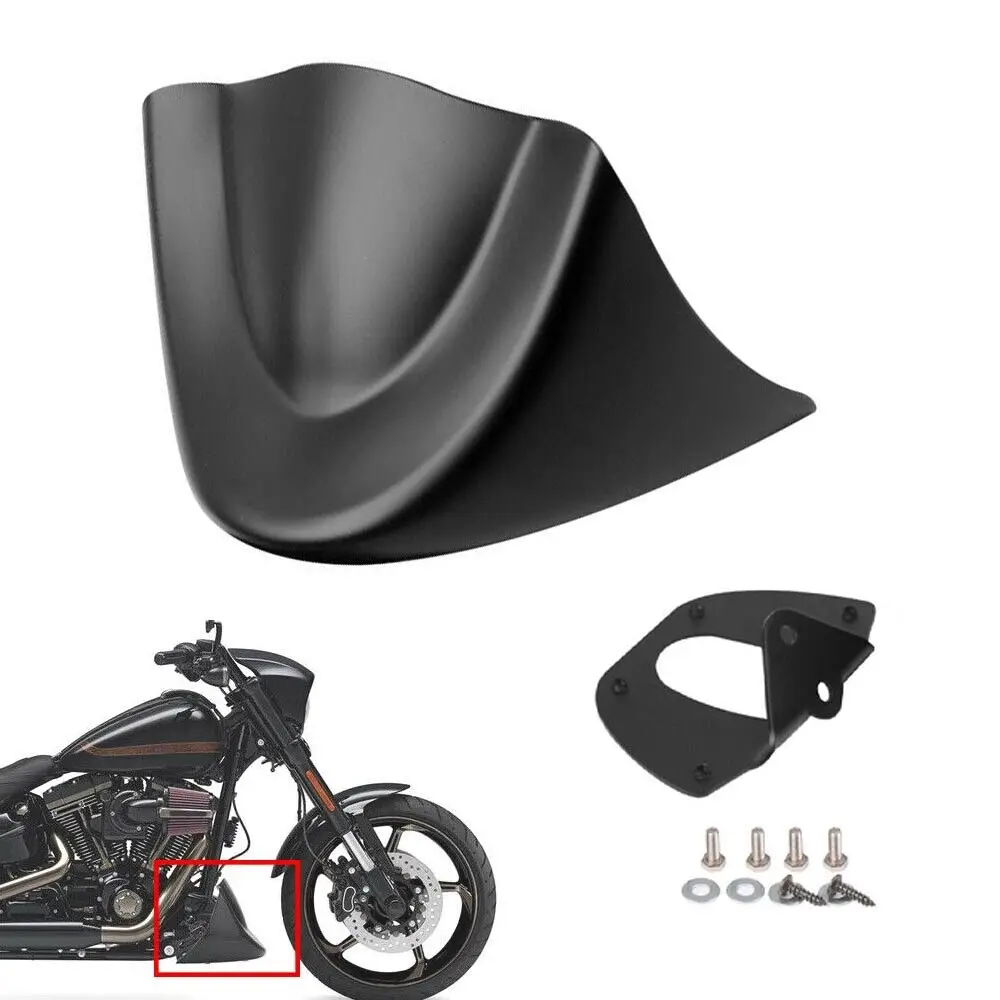 Moto Nero Opaco Anteriore Mento Spoiler Air Dam Carenatura Parafango Per Harley Dyna Fat Bob Fxdf 2006-2017 2016 2015