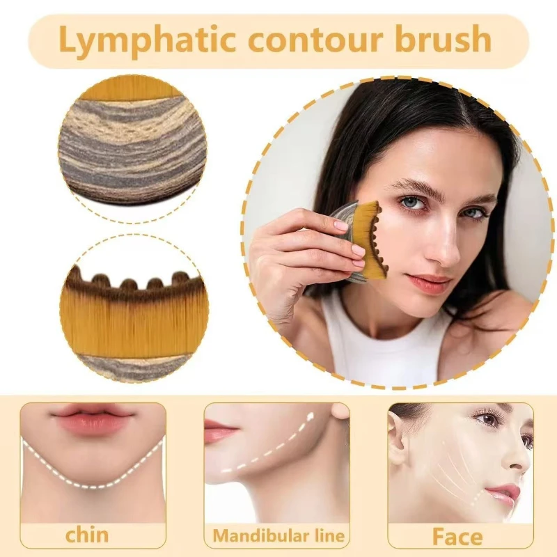 1/2/3 Pcs Multifunctional Body Contour Brush for Lymphatic Contour Face Concealer Application Face Scraping Eye & Neck Care Tool