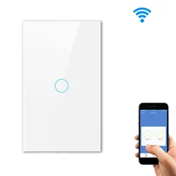 US Smart Home WiFi Tuya Touch Switch Wireless 433.92MHz Sensor Button Tempered Glass Panel Switches Sticky On/Off Office Hotel