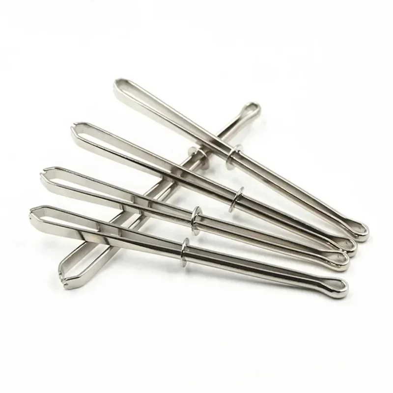 2Pcs Stainless Steel Garment Clips Sewing DIY Tools Elastic Band Tape Punch Cross Stitch Threader Wear Rope Elastic Clamp Sewing Tool