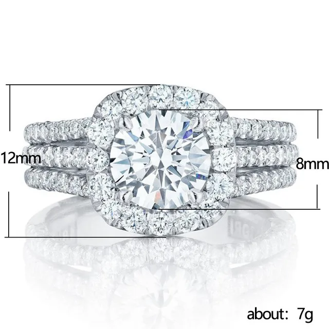 925 Sterling Silver Rings for Women AAA Cubic Zirconia Luxury Engagement Rings Fashion Wedding Party Jewelry 3