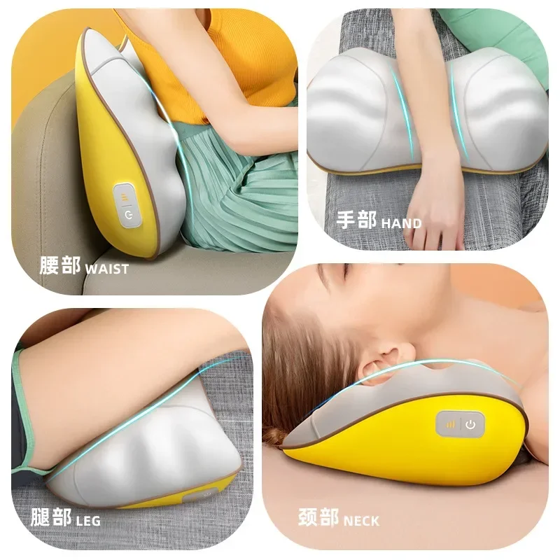 New New Lumbar Massager Back Mounted Neck Hot Compress Massage Pillow Lumbar Spine Massage Pillow Cervical Spine Massage Instrum