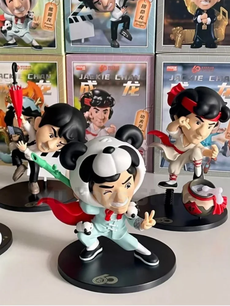 New Chinese Kung Fu Jackie Chan Movie Light And Shadow 60th Anniversary Genuine Cartoon Hand Toy Animation Film Fans Collect Gif