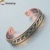 Vinterly Pure Copper Bracelets Magnetic Twisted Cuff 12mm Rose Adjustable Health Energy High Magnets Bangles Resizable Jewelry 1