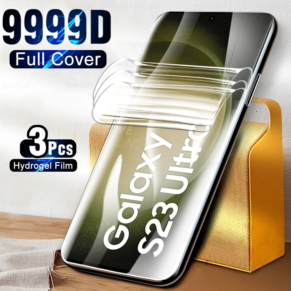Pellicola Idrogel 3Pcs Per Samsung Galaxy S23 Ultra Screen Protector Not Glass Z Flip 3 4 Flip3 Flip4 S20 S21 Fe S22 Plus S10 S10E
