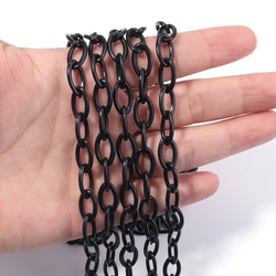 Vibrant Multicolor Plastic Chain Set for DIY Jewelry and Accessories (5 Pieces, 50cm Each) (Black)