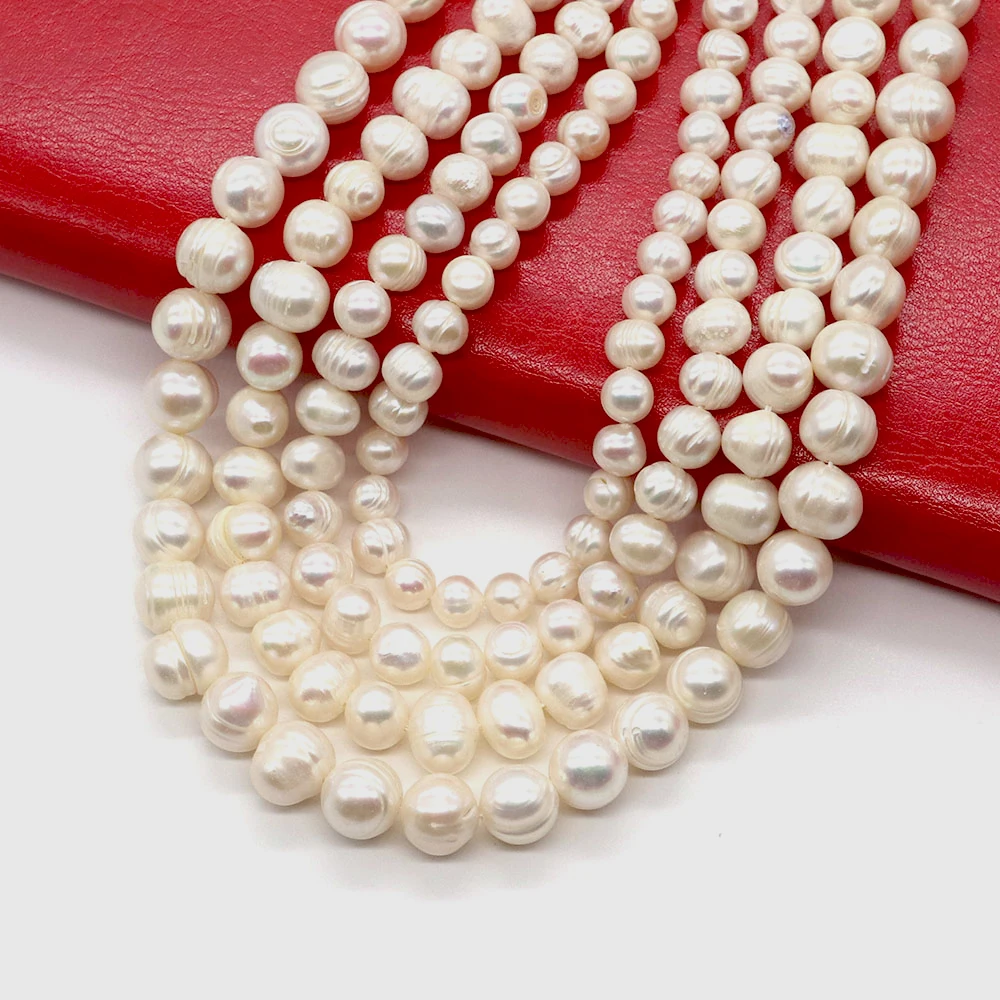 

100% Natural Freshwater Pearls Beads Potato-shaped Threaded Pearls Beads for Jewelry DIY Necklace Bracelets Hairpins Accessories