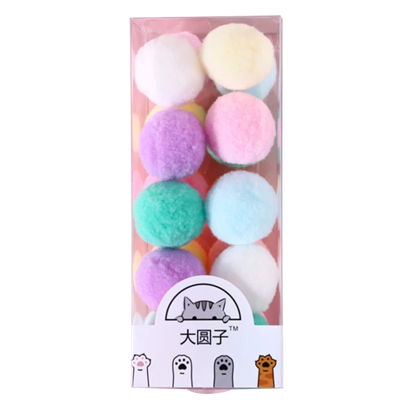 

20x Small Pompoms for Cats to for Play Colorful DIY Craft and Art Supplies 3cm Soft Pom Pom Balls for Cats Lightweight