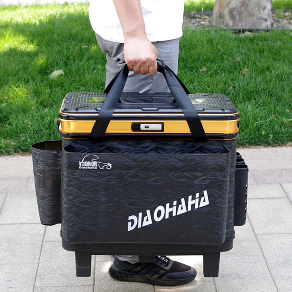 Fishing Box Barrel with Wheels Adjustable Fishing Lures Hook Box Trolley  Bag Multifunctional Live Fish Bucket Fish Bucket 어구 상자