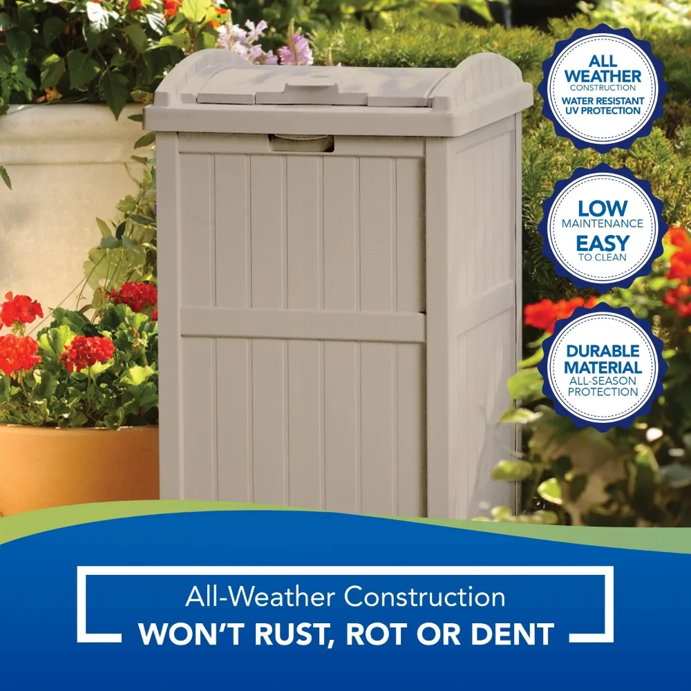 

2023 новый уличный контейнер для мусора для внутреннего дворика, темно-серого цвета, 33 галлона