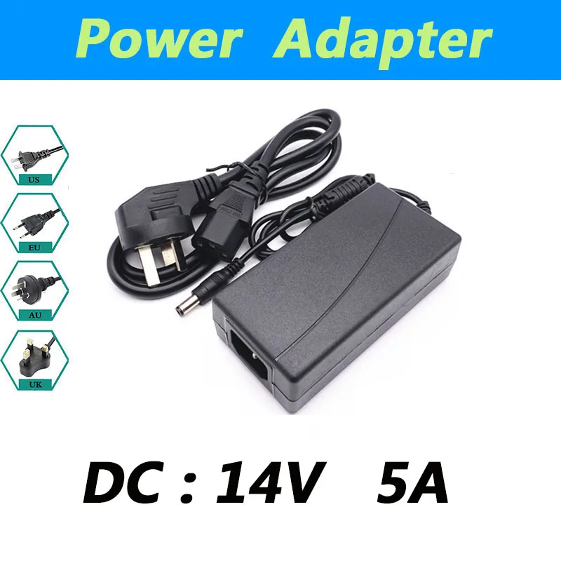 Carregador Universal para Câmera Cctv Led Light Adaptador de Alimentação Adaptador ac dc 14v 5a