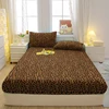 1 Simple Modern Leopard Print Printed Matte Fitted Sheet, Bedroom Printed Bed Cover, Bedding (Excluding Pillowcases) 3