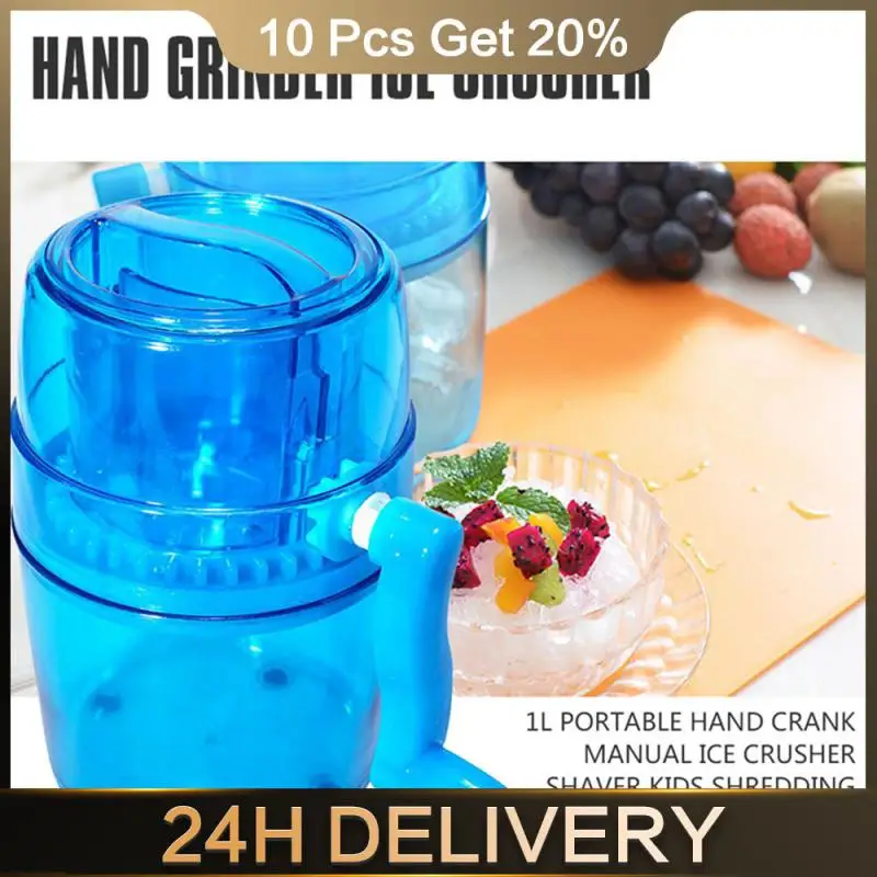 Snow Cone Smoothie Ice Block Making Machine Ice Shaver Handle Crusher Manual Multifunction Portable Slush Maker Home