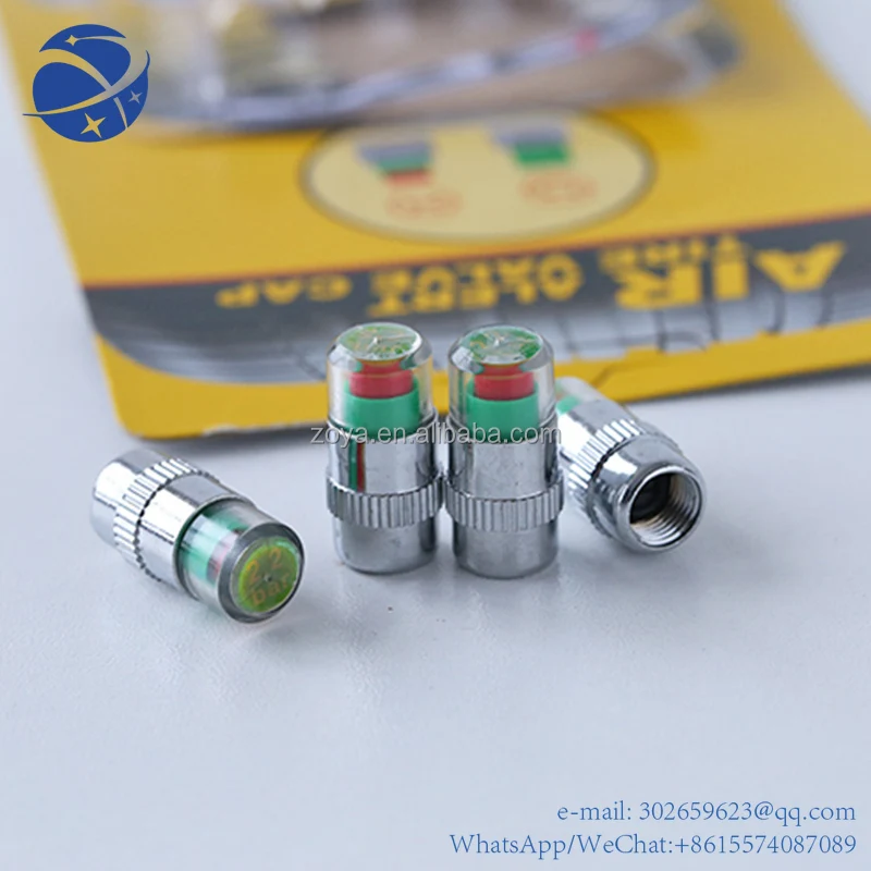 

yyhc VE265 4pcs Car Tire Valve Nuts Pressure Table Gauge Monitoring Warning