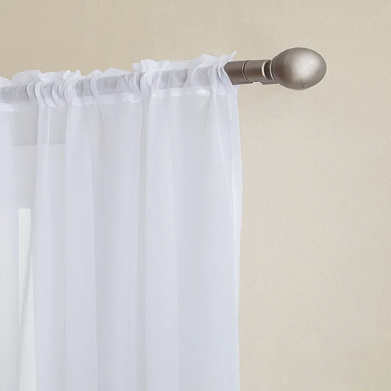 Sheer Window Curtains Tulle Modern Voile Drapes Solid for Kitchen Living Room Bedroom Decoration