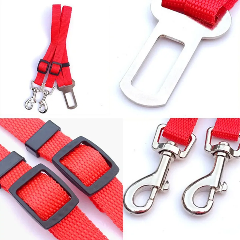 Adjustable Double Head Leash Car Seat Belt Pet Seat Vehicle Security Car Leash Two Dog Harness Safety Lever Traction Dog Collars