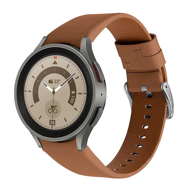 Leather Band Samsung Galaxy Watch 4 Classic 46mm 42mm 44mm 40mm Smartwatch  - Watchbands - Aliexpress