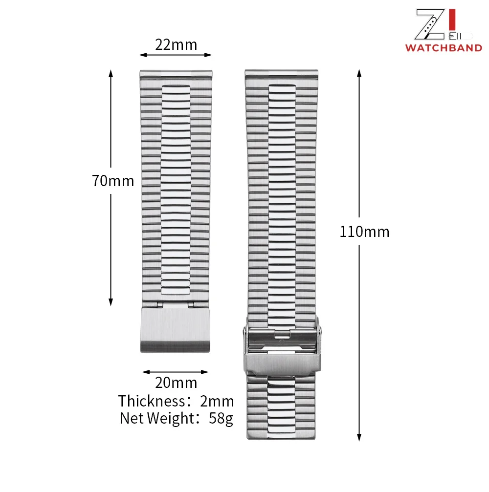 Premium Stainless Steel Watch Band - 22mm/20mm