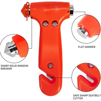 Car Safety Hammer With Window Breaker and Seat Belt Cutter Auto Emergency Escape Tool for Car Accidents 1