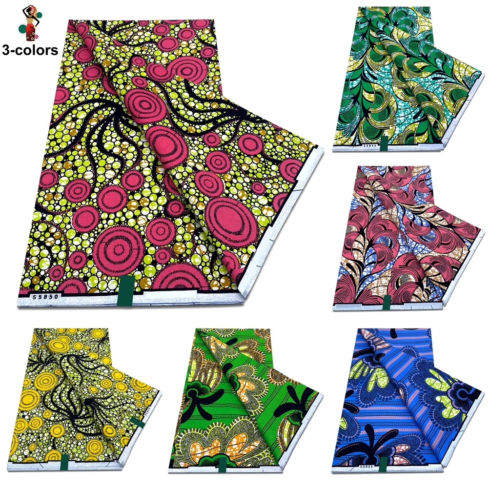 2025 Guaranteed Veritable Original African Wax Print Fabric Real Nigerian 100% Cotton Ankara Wax Fabric Soft Pagne Spuer Batik 1