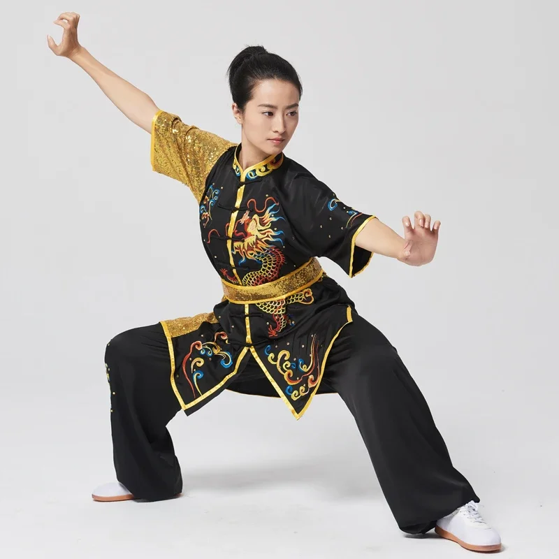 

Мужская и женская одежда кунг-фу Kun Master Wushu унисекс с коротким рукавом и вышивкой 2023