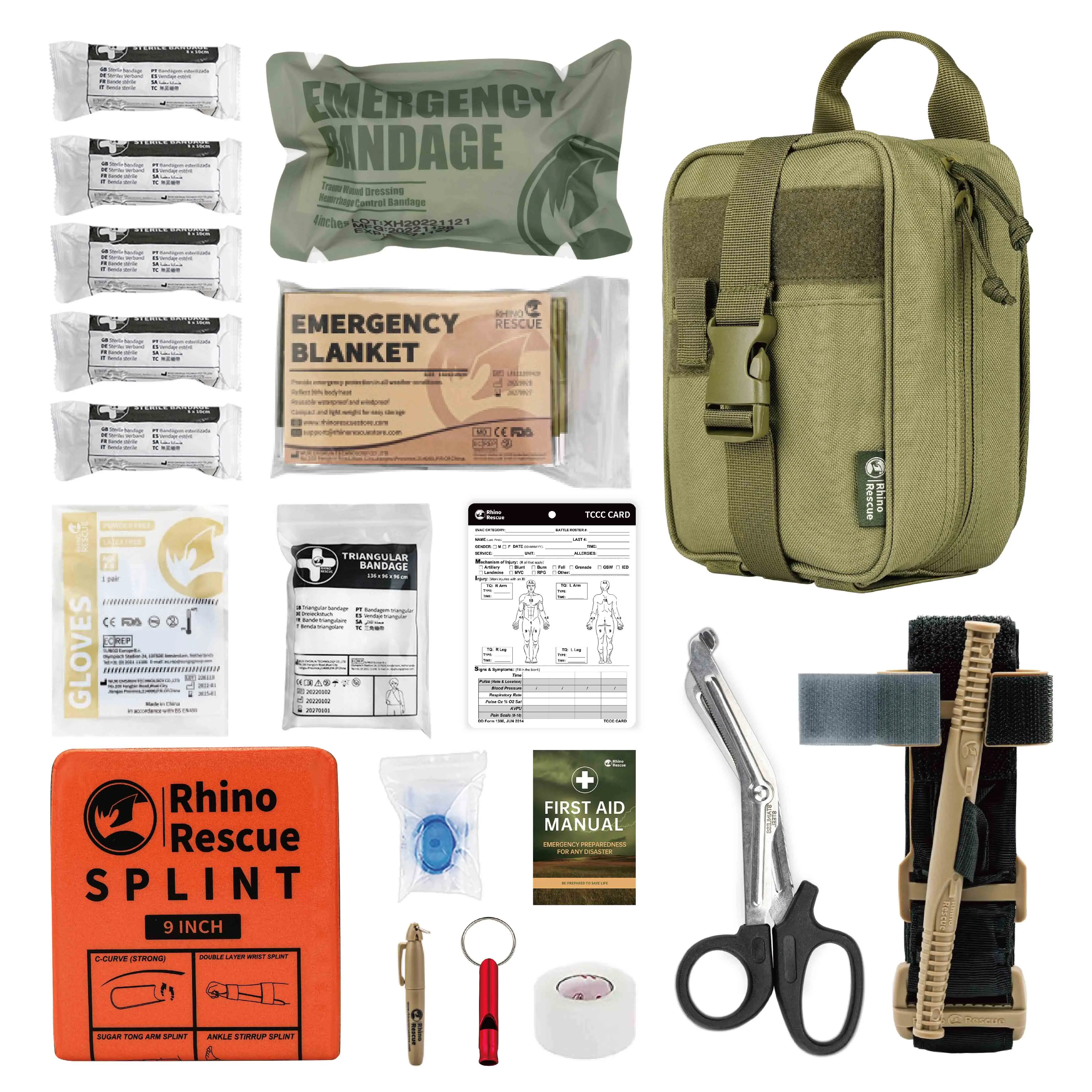 Rhino-First-Aid-Survival-Kit-Tactical-IFAK-Pouch-Supplied-Camping-Kit ...