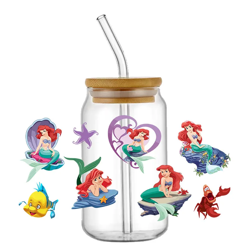 Disney Princess Hocus Pocus Stitch Design, pegatina UV DTF para envoltura de taza de ozono 16, pegatina de transferencia, etiqueta personalizada, logotipo DIY, autoadhesivo