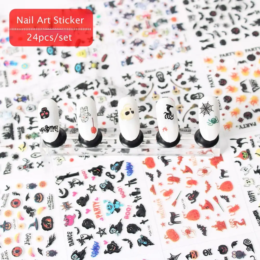 

DIY Lace Nail Salon Skull Nail Decoration Nail Art Decals Halloween Nail Art Sticker Manicuring Sticker