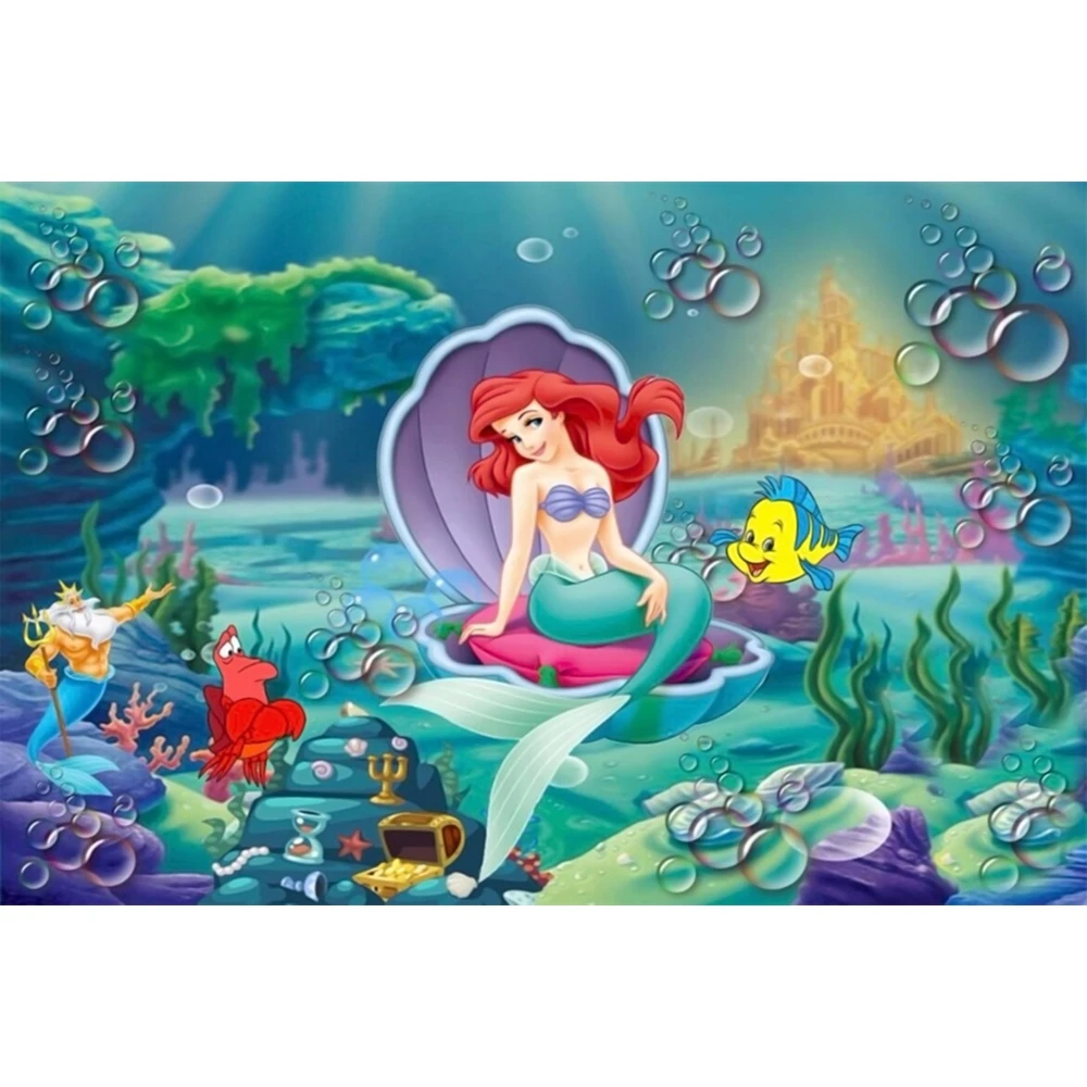 ディズニー-arielリトルマーメイドプリンセス背景、海の下、背景