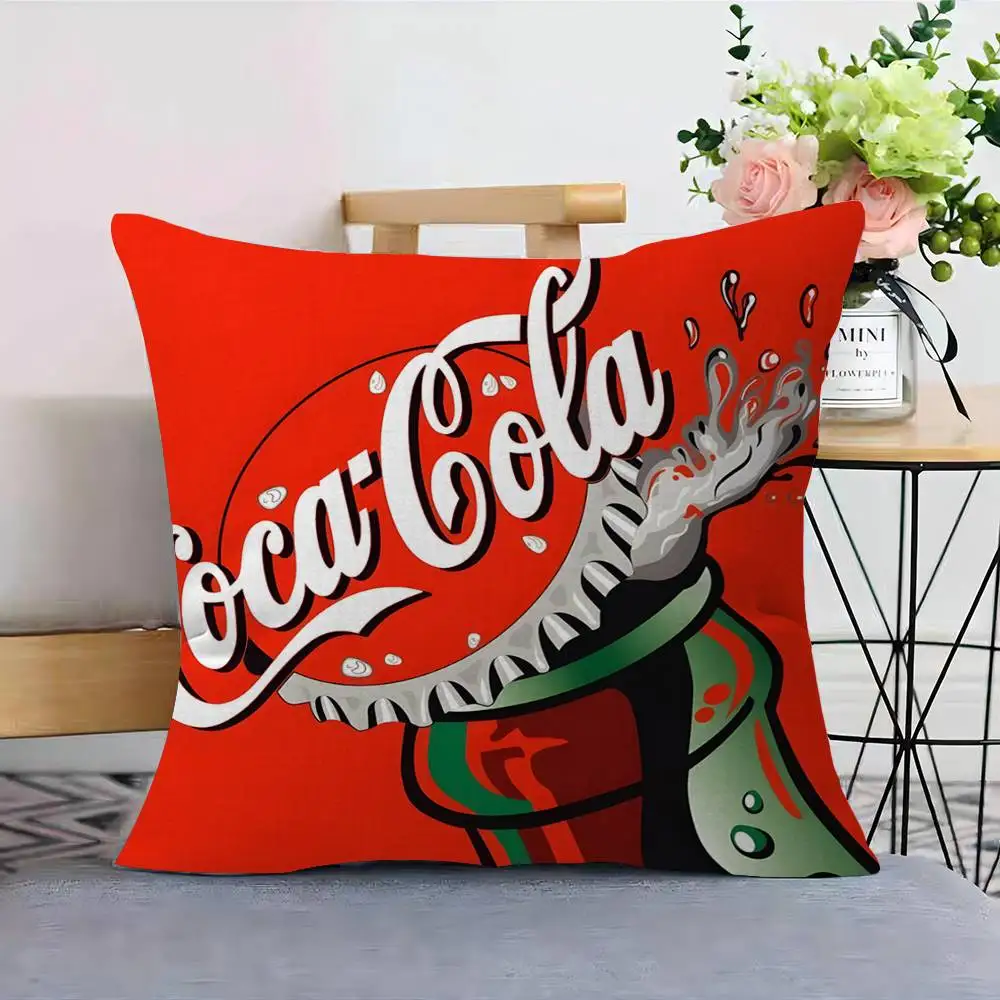 코카콜라 베개 선물 홈 오피스 가구 침실 소파 자동차 쿠션 커버 케이스 45x45cm