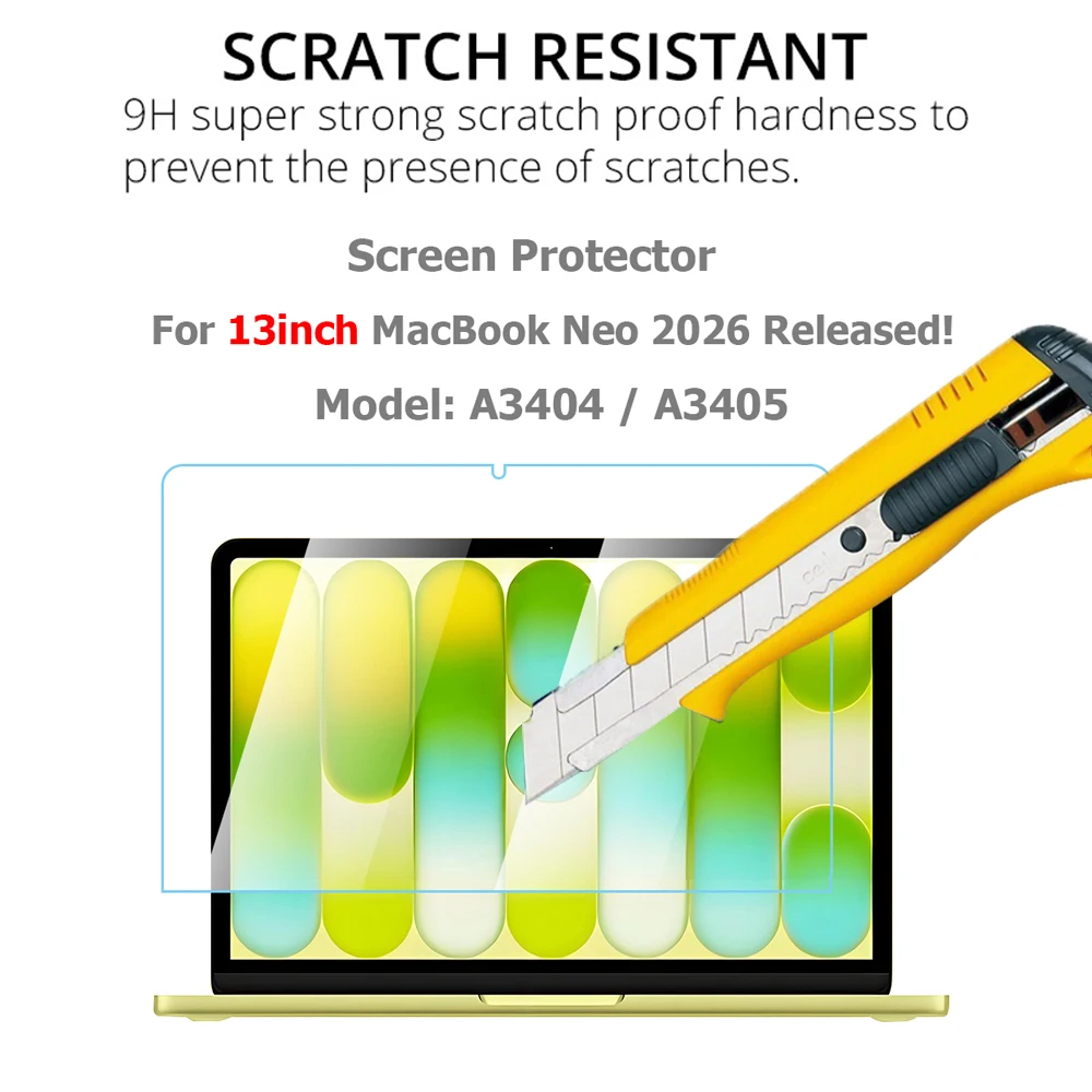 13-Inch Premium Tempered Glass Screen Protector with 2.5D Arc Edge and Scratch Resistance
