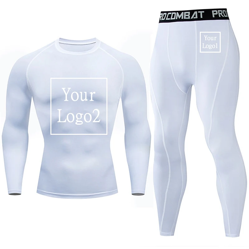 Custom Logo Underwear for Men Long Johns Base Layer Sports Fitness Leggings Tight Undershirts