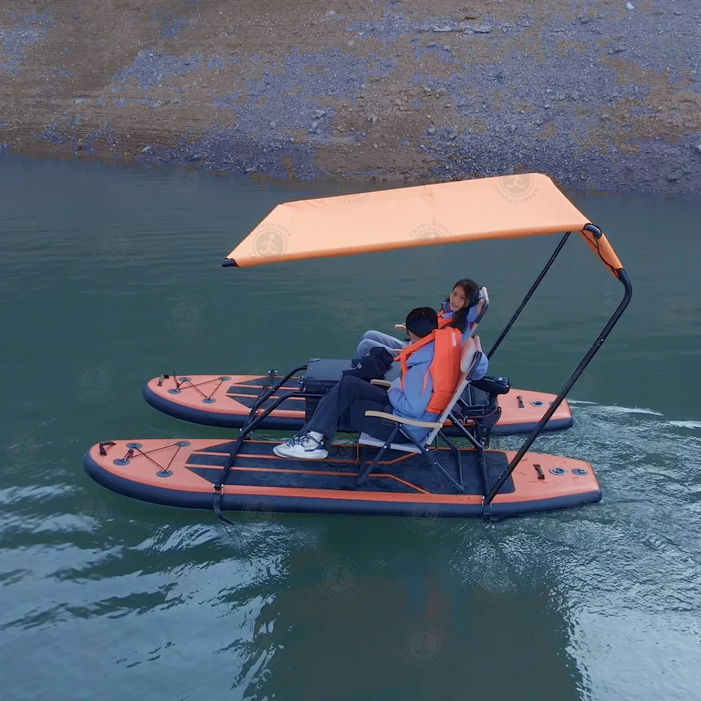 Bateau RC Gonflable SUP avec Moteur Trolling - 2 Planches + Chaises