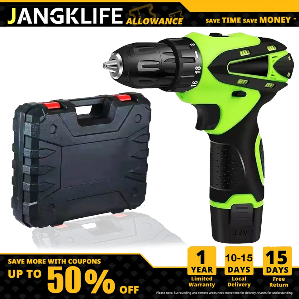 JANGKLIFE Electric Drill 12V 16V 20V Cordless Drill Electric Screwdriver Mini Wireless Power Driver DC Lithium-Ion Battery