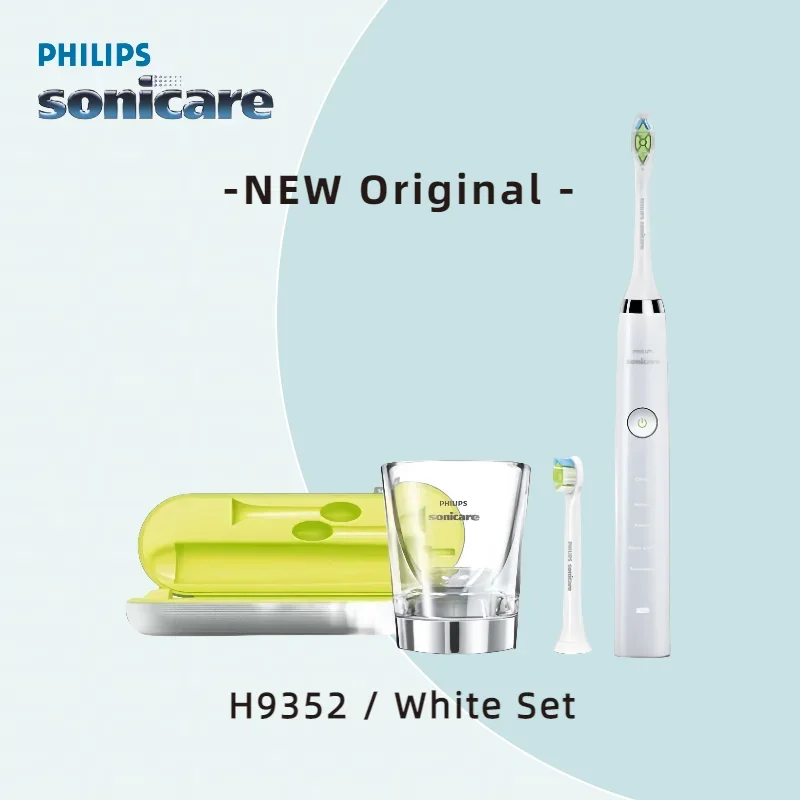 Spazzolino Da Denti Philips Sonicare Hx9352/04 5 Modalità Nuovo Set Bianco Originale Bianco Due Testine Di Ricambio Sonicare
