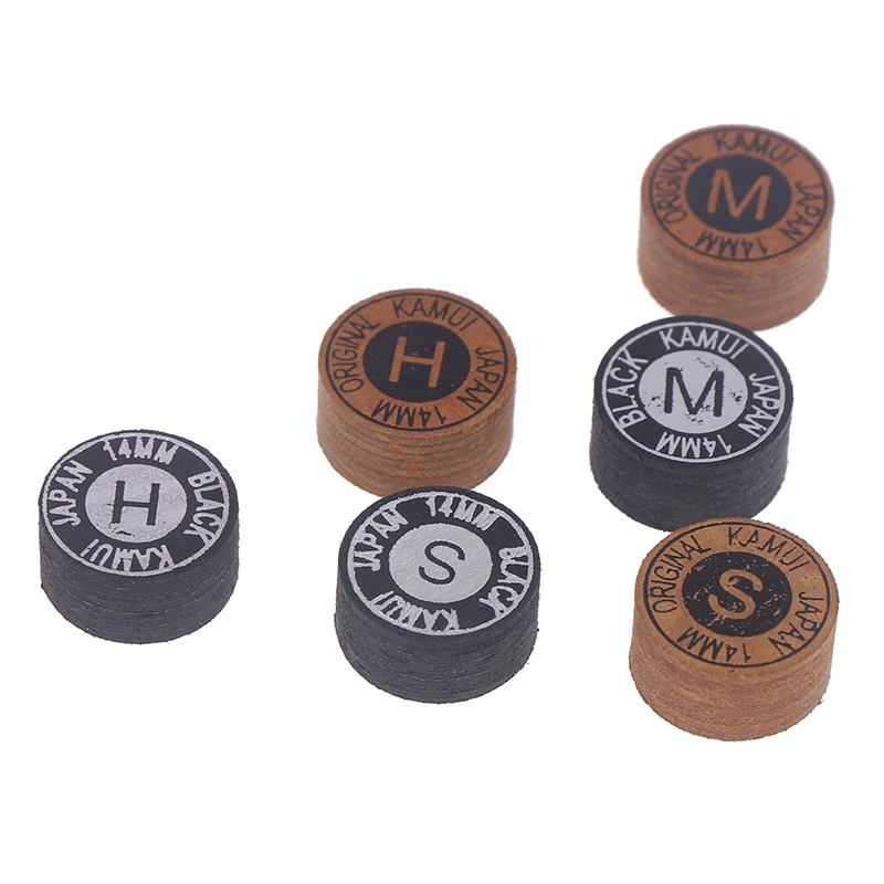 Description Picture 3 of item1/2 Pcs 14mm Japanese Multi-Ply Heads Black Gold Professional Fancy Nine-Ball Cue Head Snooker Billiard Heads Hard Soft Heads